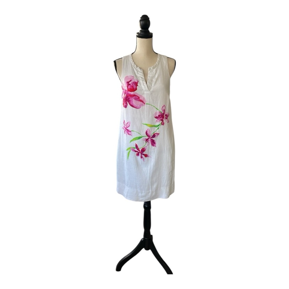 Tommy Bahama Asymmetrical White and Pink Resort Sundress Size (XS) - Picture 4 of 7